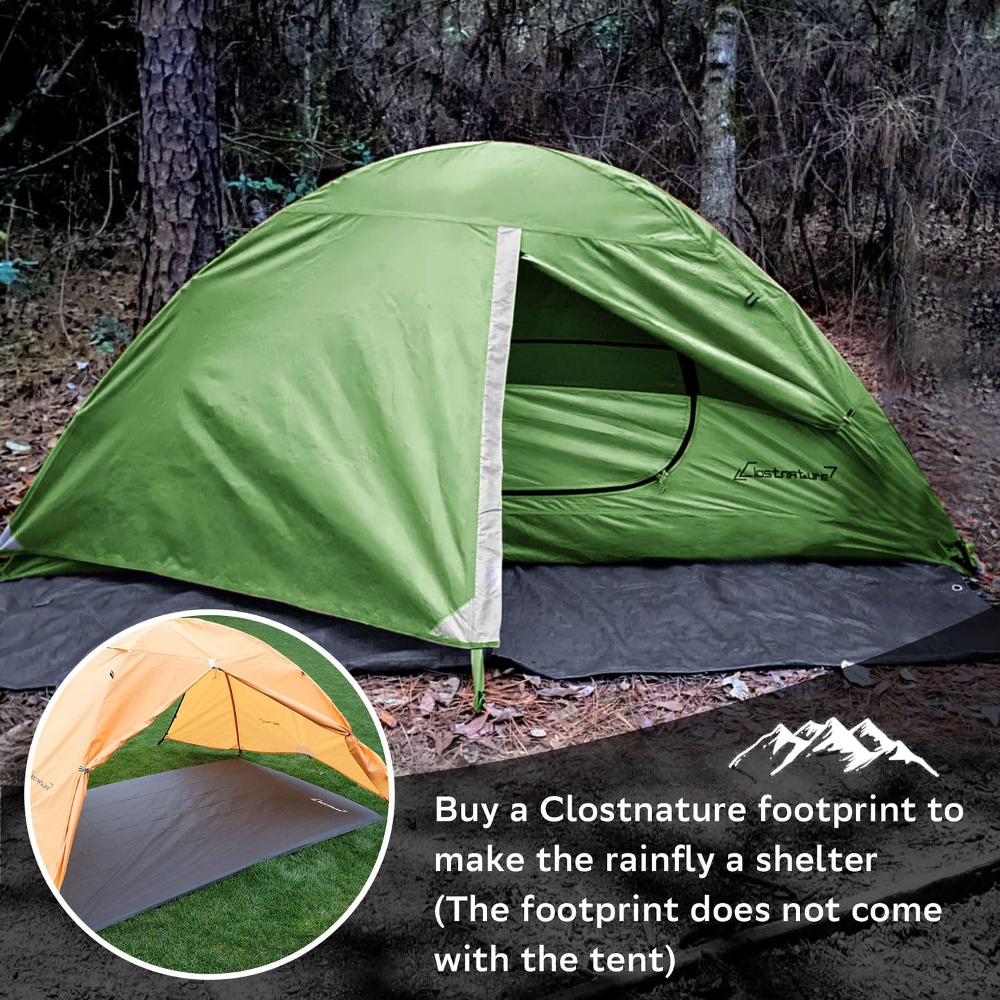 Clostnature Lightweight Tent for Backpacking - 2 Person Ultralight Backpacking Tent, Waterproof Easy Setup Camping Tent, Hiking Tents for Outdoor, Hiking and Mountaineering