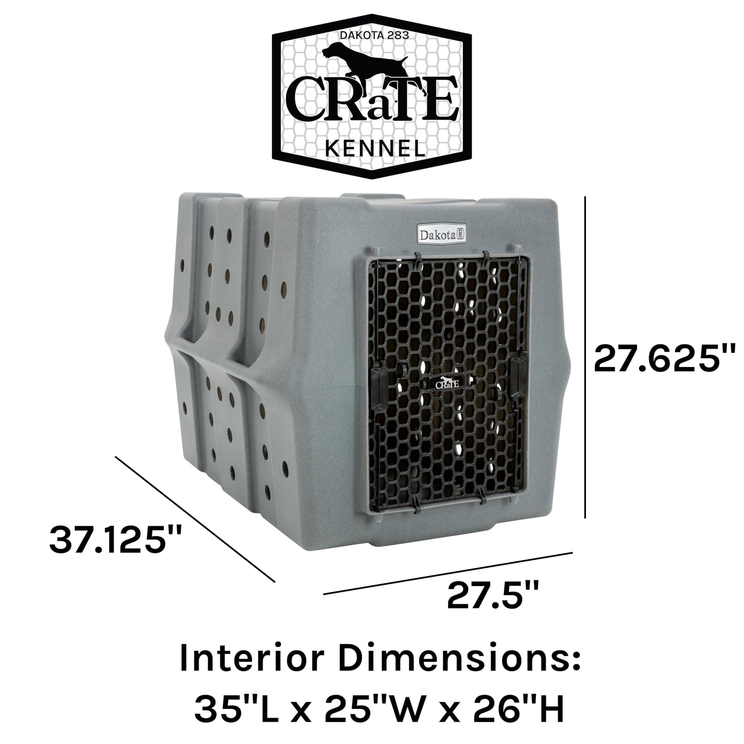 Dakota 283 Canine Rough and Tough Economy Dog Crate w/Removable Two-Way Door - Heavy Duty Outdoor Kennel for Large Breed Dogs (Olive, Large)