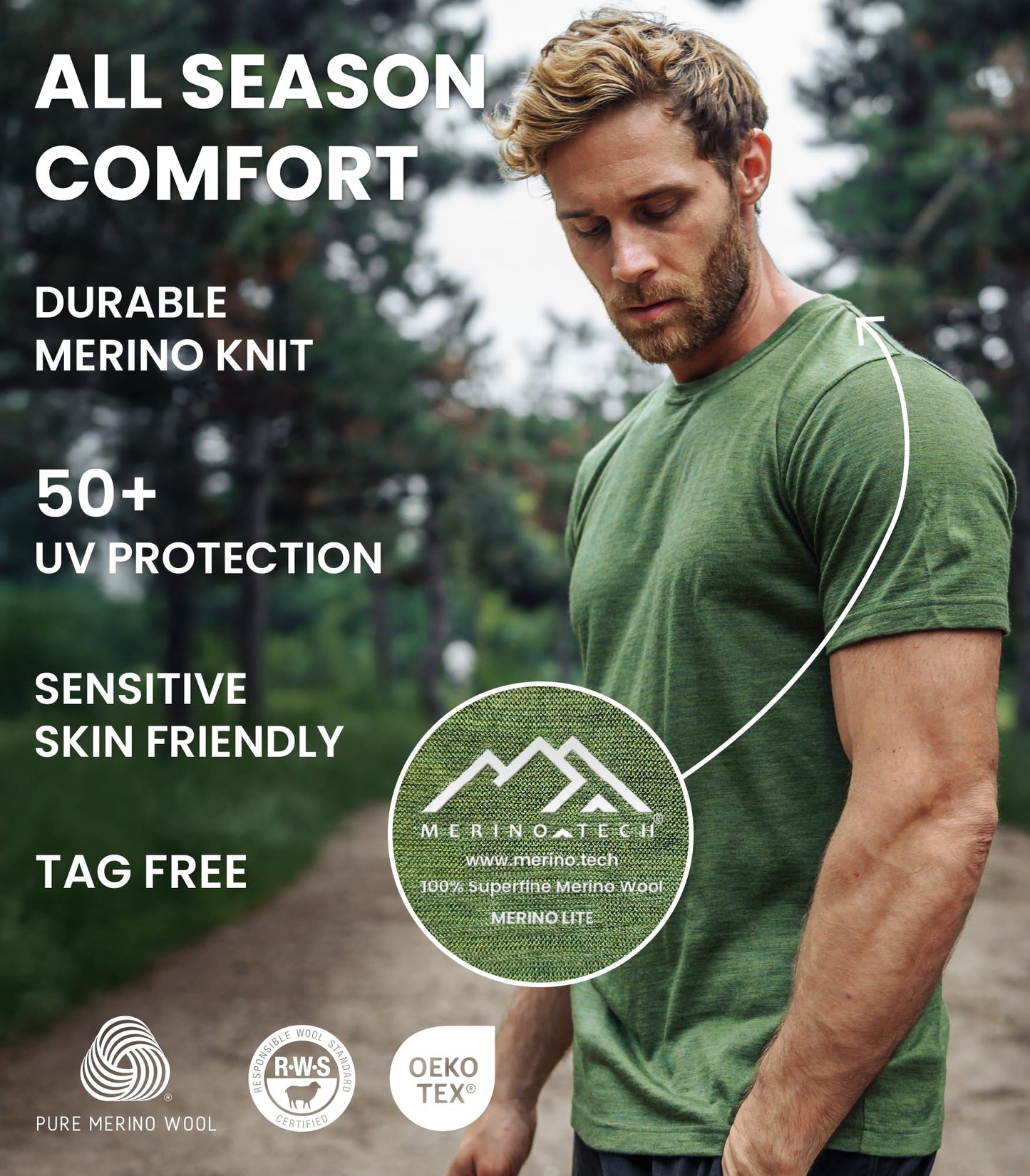 Merino.tech Merino Wool T-Shirt Mens - 100% Merino Wool Undershirt Lightweight Base Layer (XX-Large, Deep Teal)