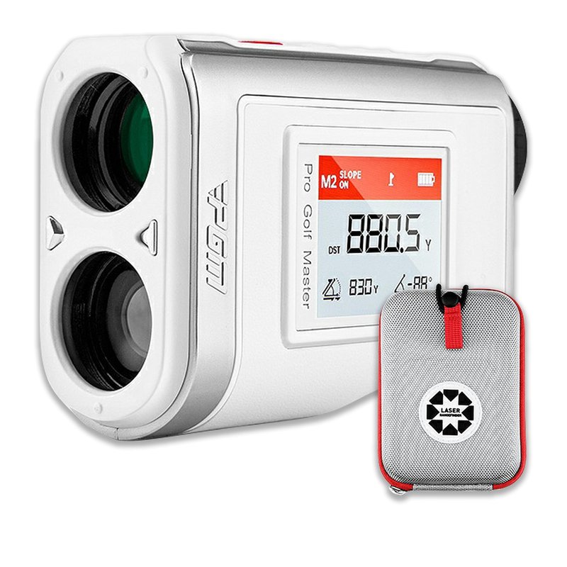 PGM Golf Rangefinder with Slope, Red/Green OLED Display & 7X Magnification Laser Range Finder, 1300 Yards Golf Distance Finder with Pin Lock Vibration, Magnetic Mount & Type-C Rechargeable, White