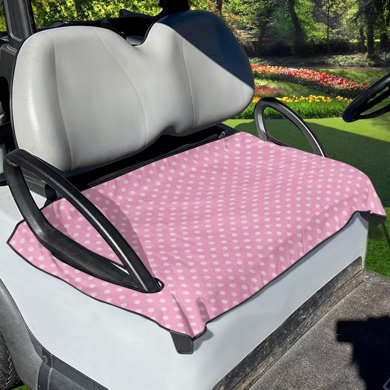 Mintulipy Pink Dots Golf Cart Seat Towel Blanket - Soft Seat Cover, Anti Dust & Scratch Protector for Club Car Front Golf Cart