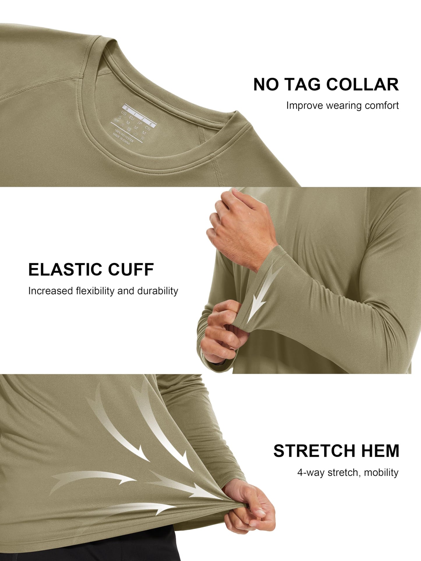MAGCOMSEN Men's Rashguard Shirts Workout Gym Performance Quick Dry Long Sleeve Baselayer Outdoor Shirts