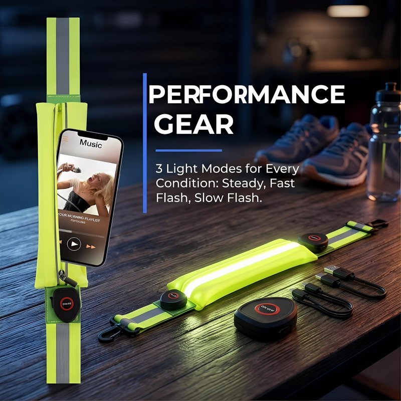 Little World LED Reflective Belt – Rechargeable High Visibility Safety Gear for Night Running, Walking & Cycling - Adjustable Reflective sash for Men Women