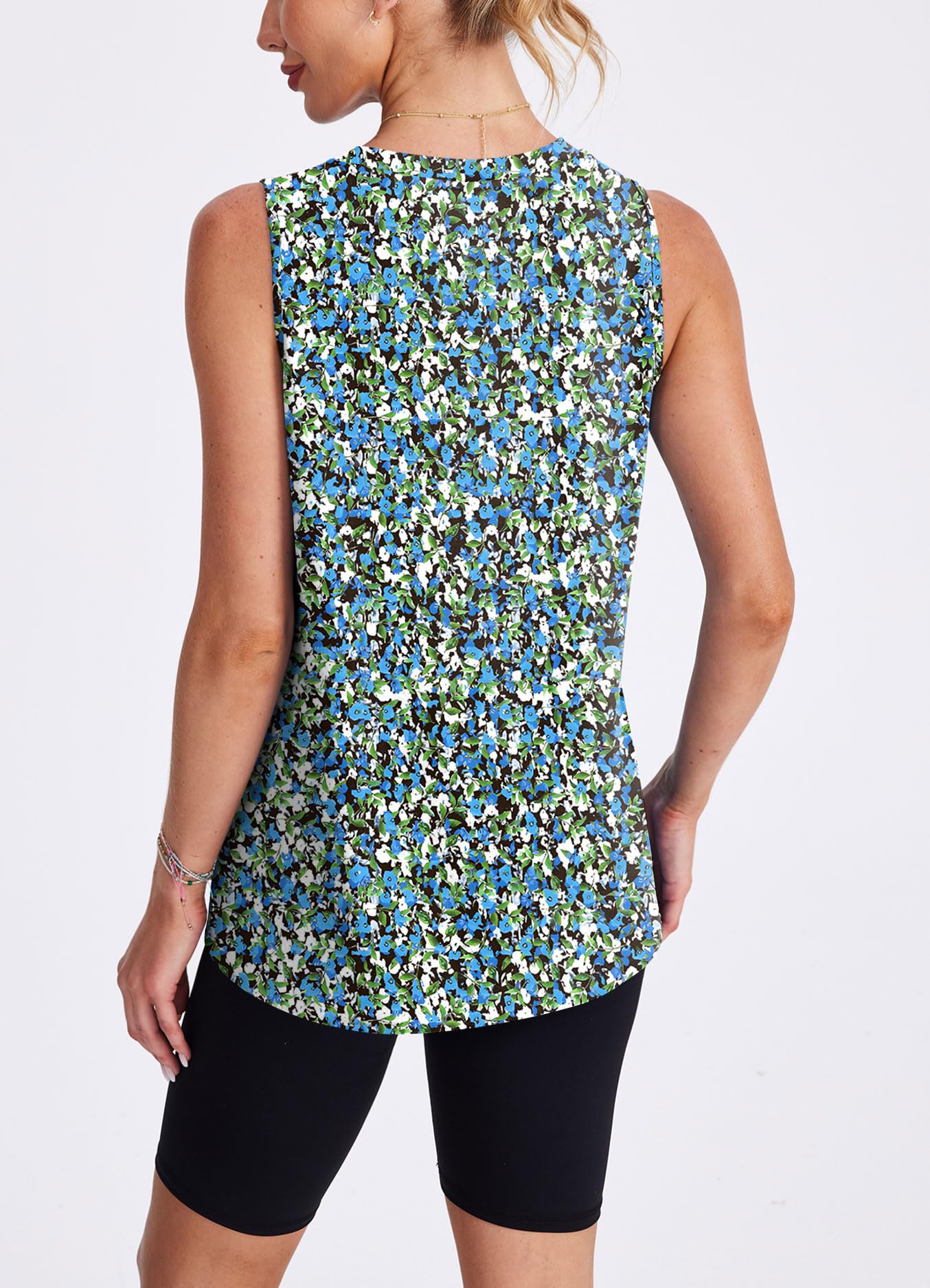XIEERDUO Workout Tank Tops for Women Sleeveless Running Shirts Activewear Gym Yoga Floral Tops L
