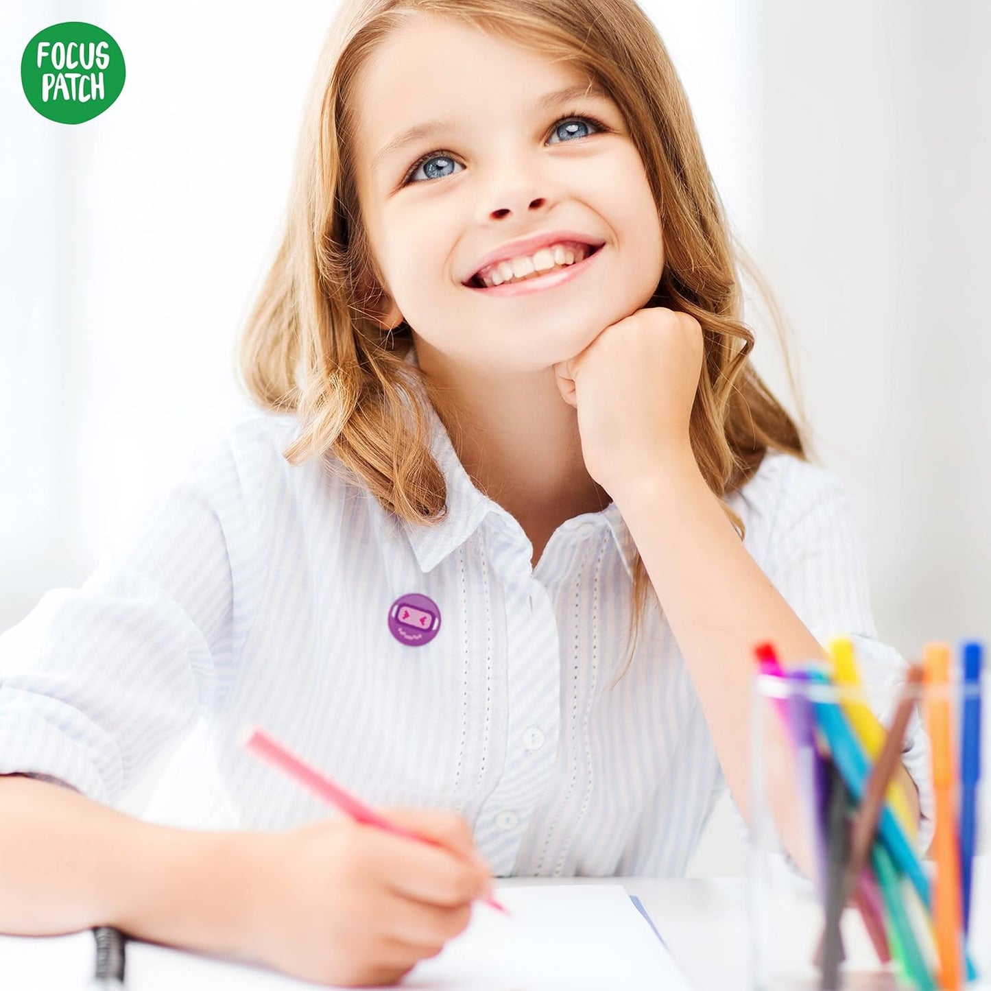 Focus Enhancing Stickers for Kids & Adults - Natural Brain Support Patches | 24 Count