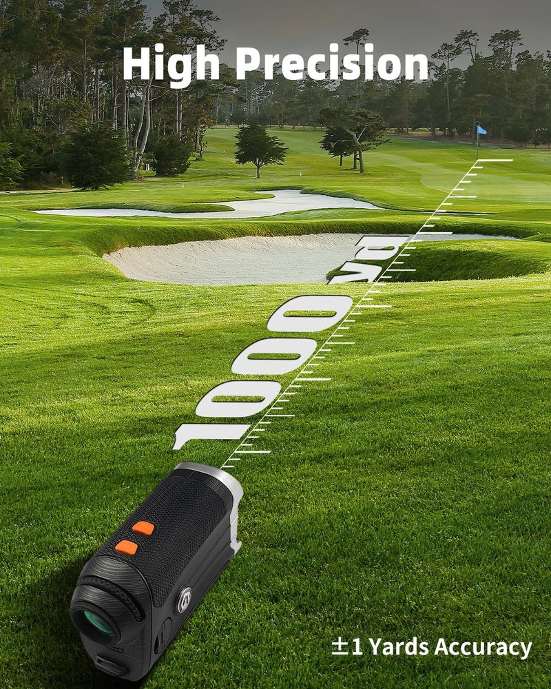 AOFAR GX-2S PRO Rangefinder for Golf & Hunting with Slope and Angle Switch, Flag-Lock with Vibration, Horizontal Distance, 1000 Yards Distance Measuring Range, 6X Waterproof, Free Battery