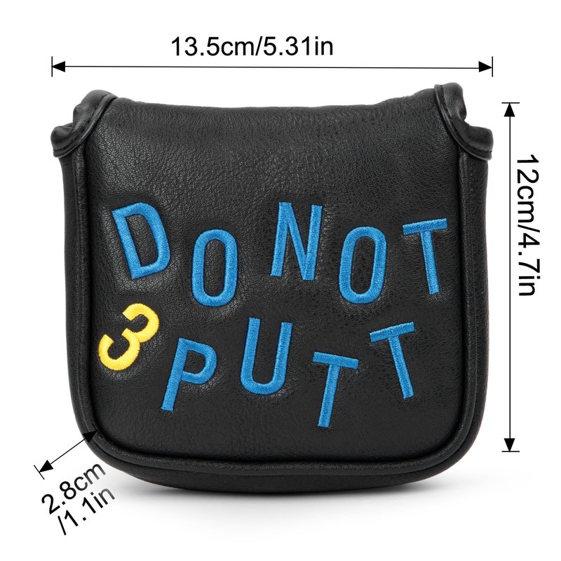 Golf Mallet Putter Cover Golf Putter Headcover with Strong Magnetic Closure Do Not 3PUTT Golf Putter Cover for DF3 Putter & OZ1 MEZZ 1 MEZZ1 MAX Putter (DO NOT 3 PUTT(Black))