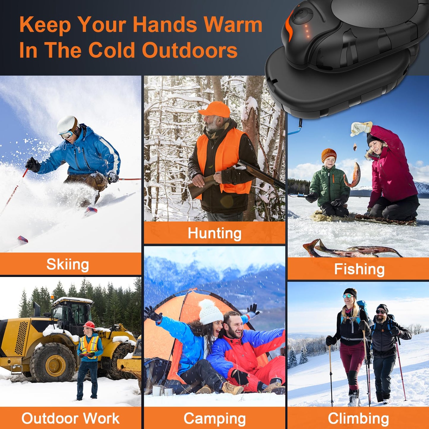 Netraty Hand Warmers Rechargeable 2 Pack, 6000mAh Chameleon Electric Hand Warmers, Up to 20Hrs Portable Pocket Heater for Outdoor, Camping, Hunting, Snow Golf, Women Men