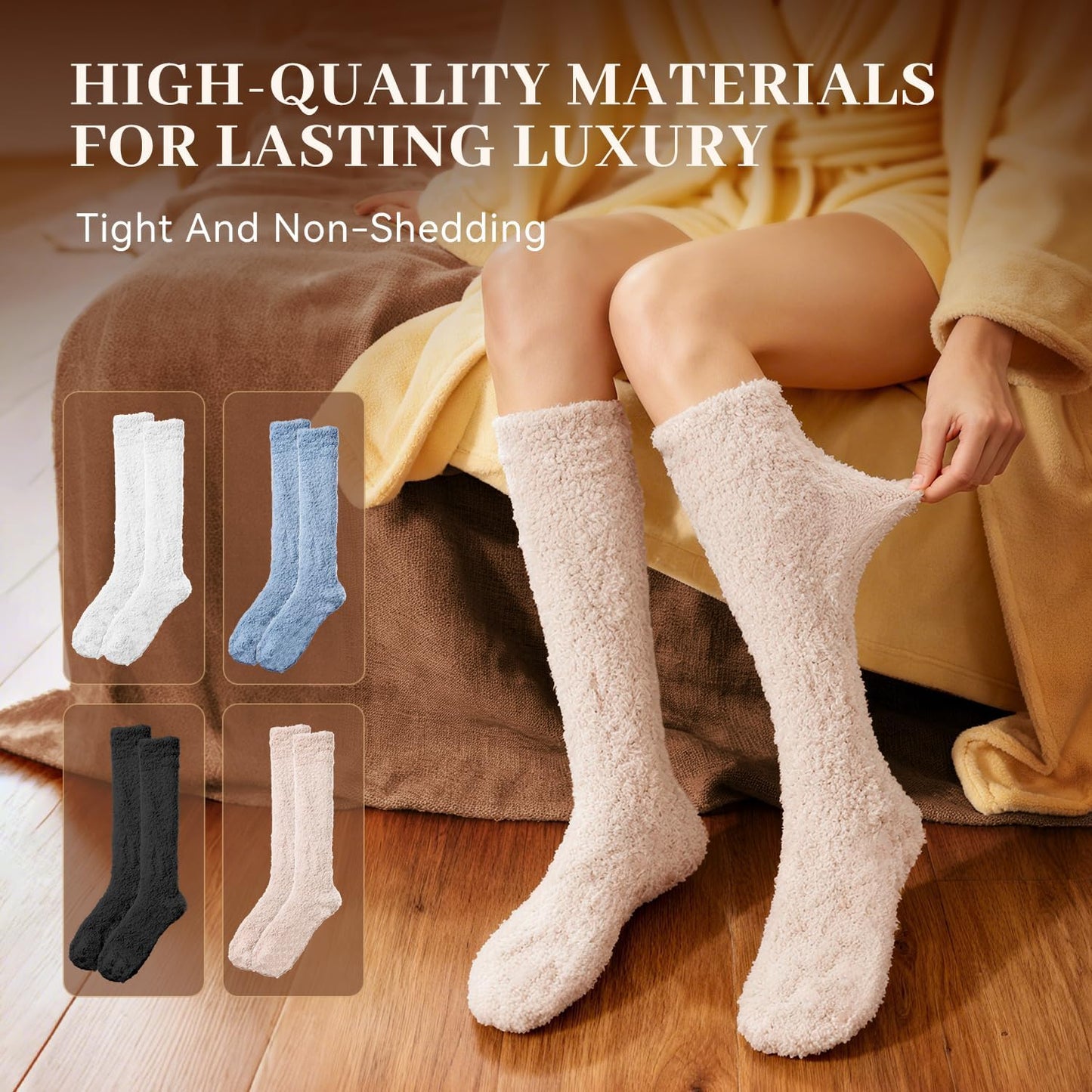 Cozy Cloud Socks for Women & Men - Warm, Fuzzy Winter Slipper Socks | Fluffy Comfort