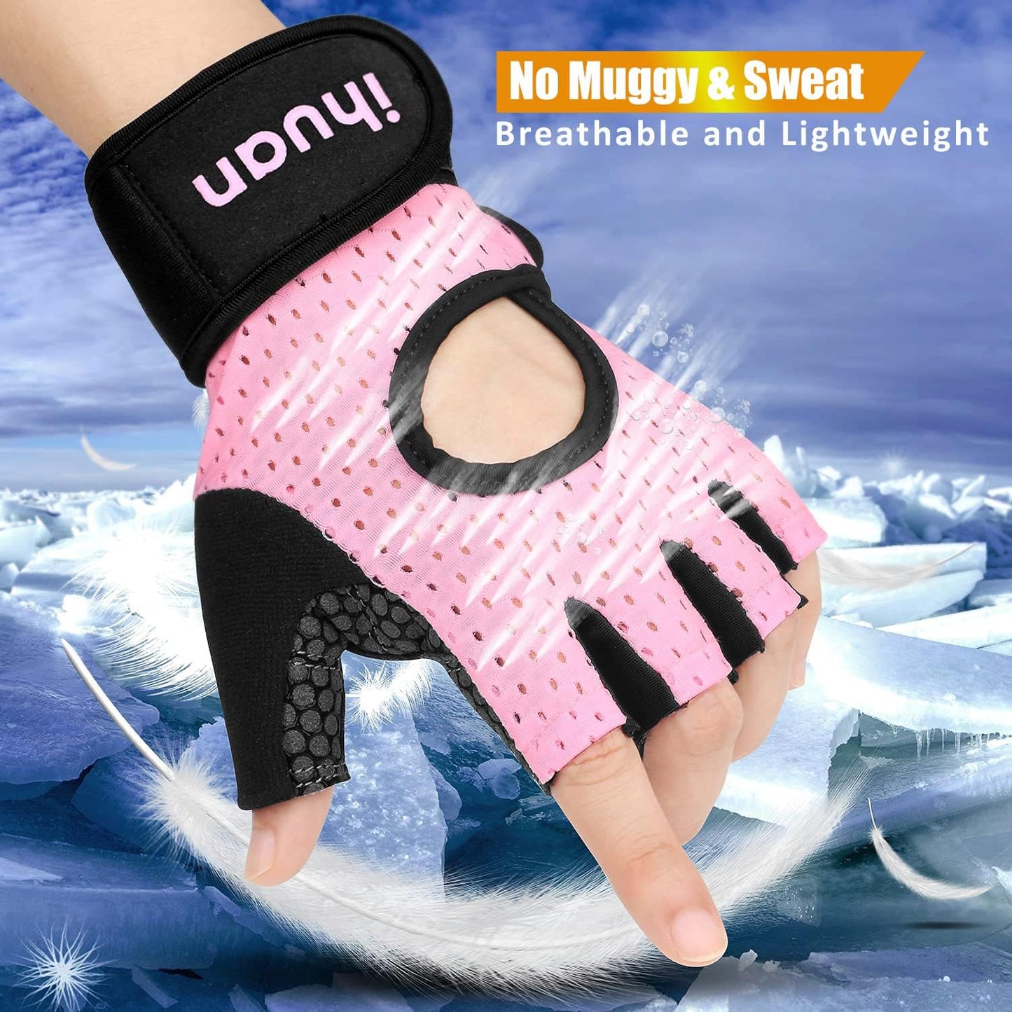 Breathable Weight Lifting Gym Gloves - Fingerless Wrist Support for Enhanced Grip | Ideal for Training, Rowing & Pull-Ups