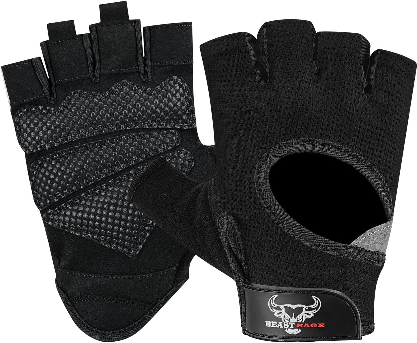 Fingerless Weight Lifting Gloves - Breathable Gym Gloves with Palm Protection for Men & Women | Ideal for Weightlifting, Cycling, and Training
