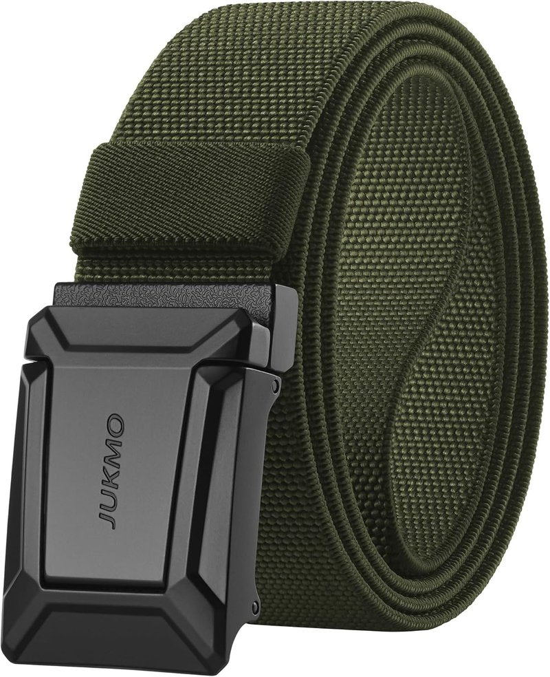 JUKMO Tactical Belt for Men - Stretch Military Work Rigger Hiking | 1.5" Elastic Nylon Quick Release