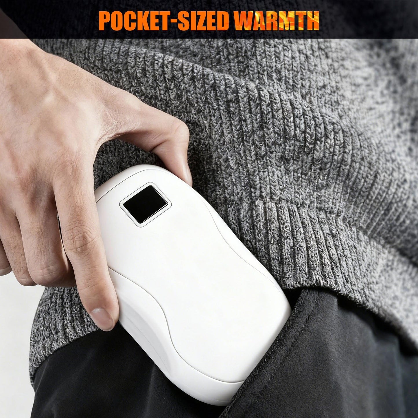 Hand Warmers Rechargeable 2-Pack – AI Electric Pocket Heaters, Fast 131 °F Heat, 18-Hour Warmth, 3-Level Settings, UL-Certified, Ideal for Golf, Raynaud’s, Camping & Gifts for Men & Women White
