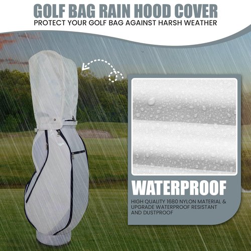 Regency Golf Bag Rain Hood - Eco-Friendly, Universal Fit, Durable & Quick Access Club Protector (White, Large)