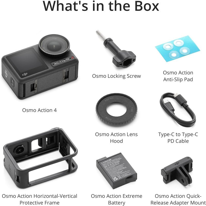DJI Osmo Action 4 Waterproof Action Camera - 4K/120fps, 1/1.3" Sensor, 160 Mins Vlogging Battery Life