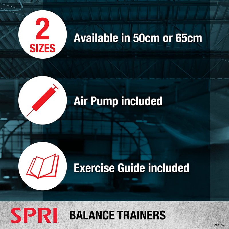 SPRI Balance Trainer Sport - Dome Shape Half-Exercise Ball with Non-Skid Base - For Balance Training, Strength Building, Toning, and Improved Flexibility - 50cm Diameter