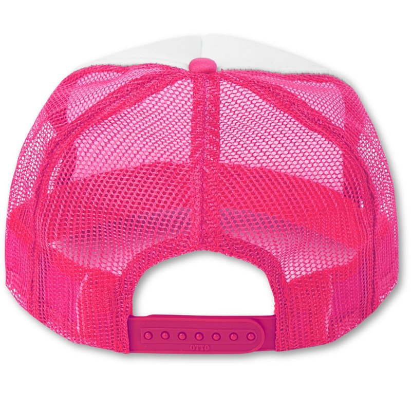 You Look Like You Love Me Trucker Hat Country Song Lyrics Adult Classic 5 Panel Mesh Snapback White/Neon Pink Trucker Hat