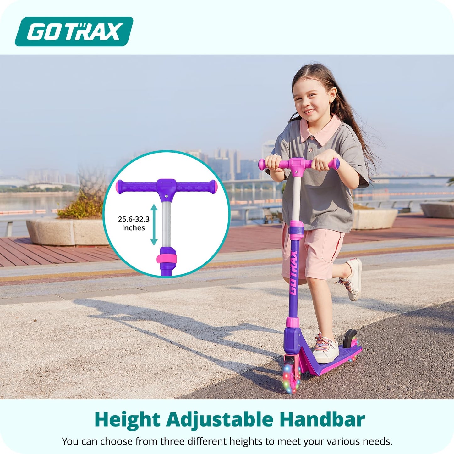 Gotrax KS3 Kids Scooter with Removable Seat and K03 Scooter with Light Up Wheels for Kids Ages 2-8, 3-8