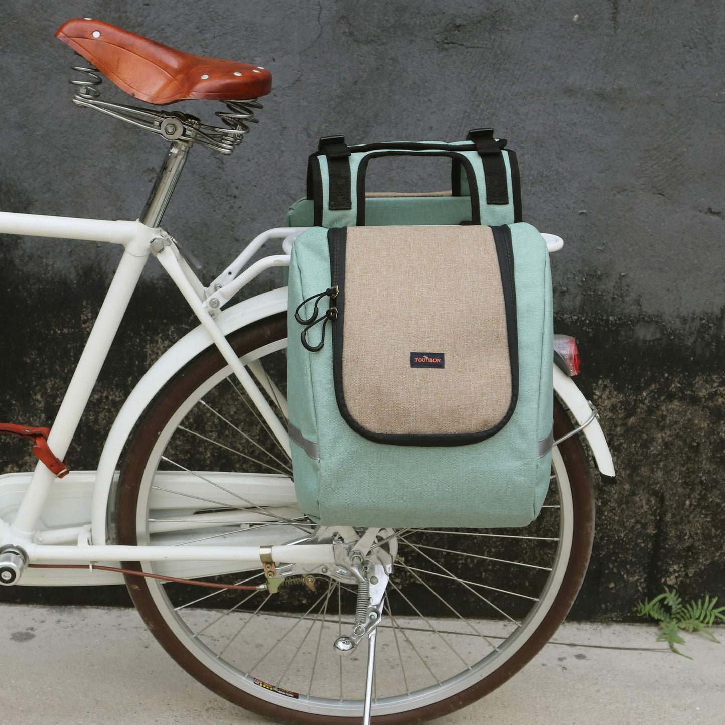 Tourbon Nylon Bicycle Bike Pannier Insulated Lunch Bag Cooler Box 2 Compartment