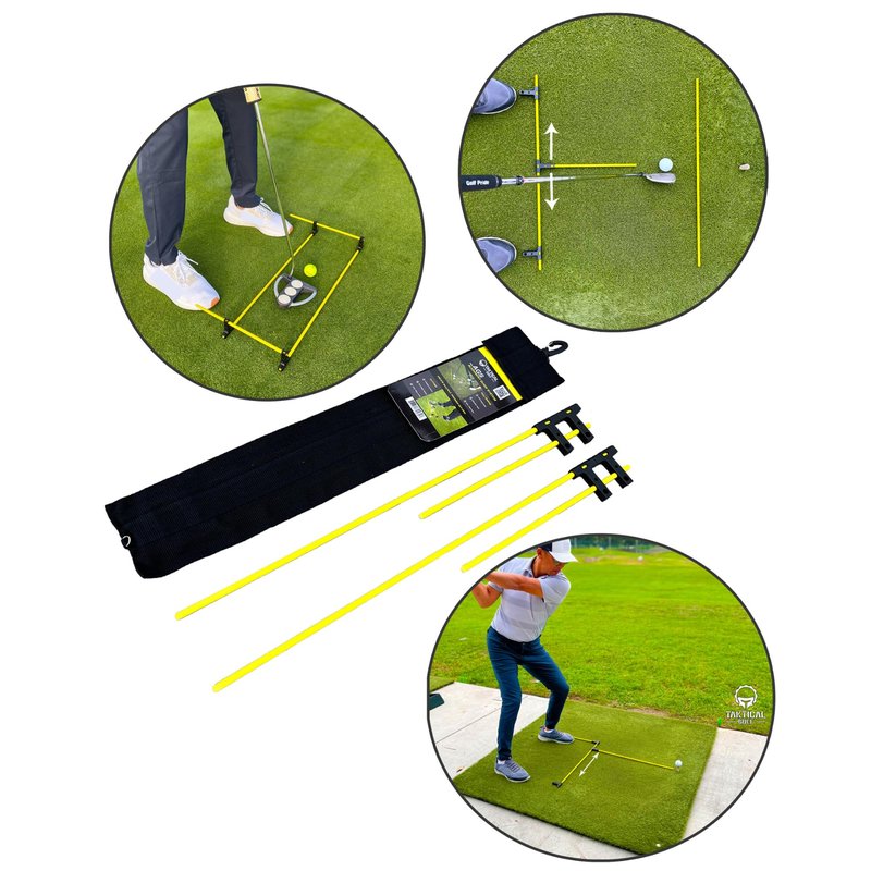 Golf Alignment Guide Sticks – Adjustable Swing & Putting Trainer Aid | Fix Slice, Improve Posture, Ball Position & Over-the-Top Swing | Indoor & Outdoor Practice