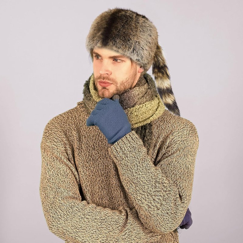 Raccoon Hat with Tail - Faux Fur Unisex Winter Cap for Cold Weather | Warm & Stylish