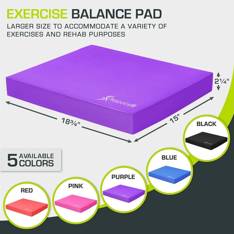 ProsourceFit Exercise Balance Pad - Non-Slip Cushioned Foam Mat for Fitness & Stability Training | Yoga & Therapy