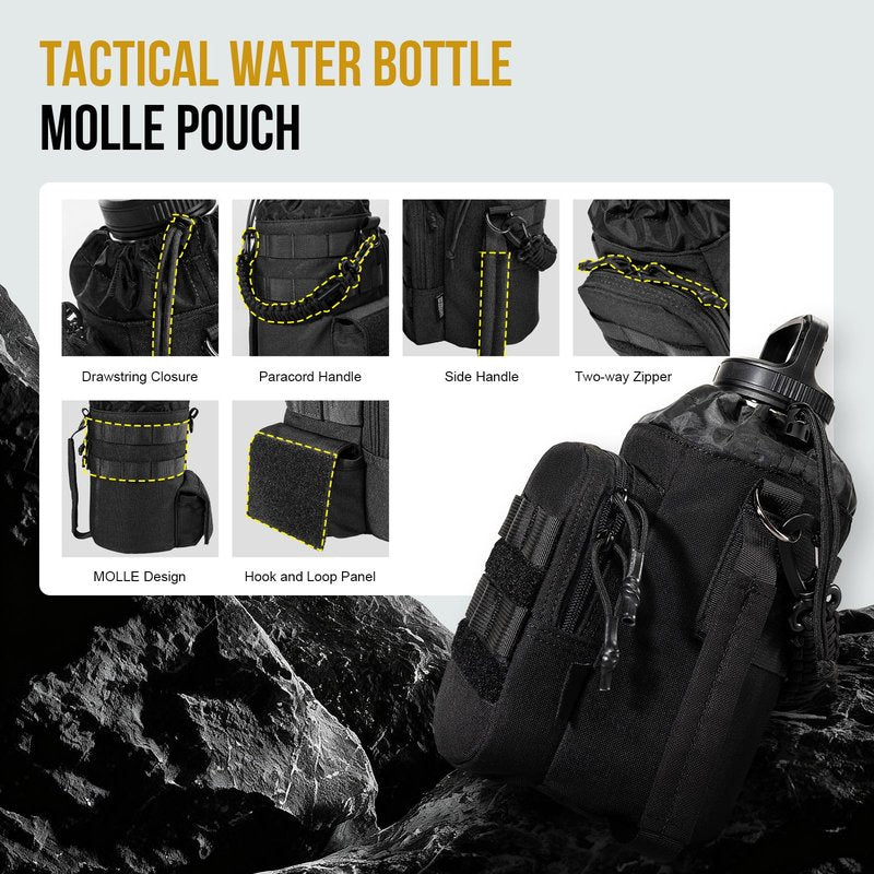 OneTigris Tactical Water Botlle Holder, Molle Pouch for 64 OZ Insulated Water Botlle