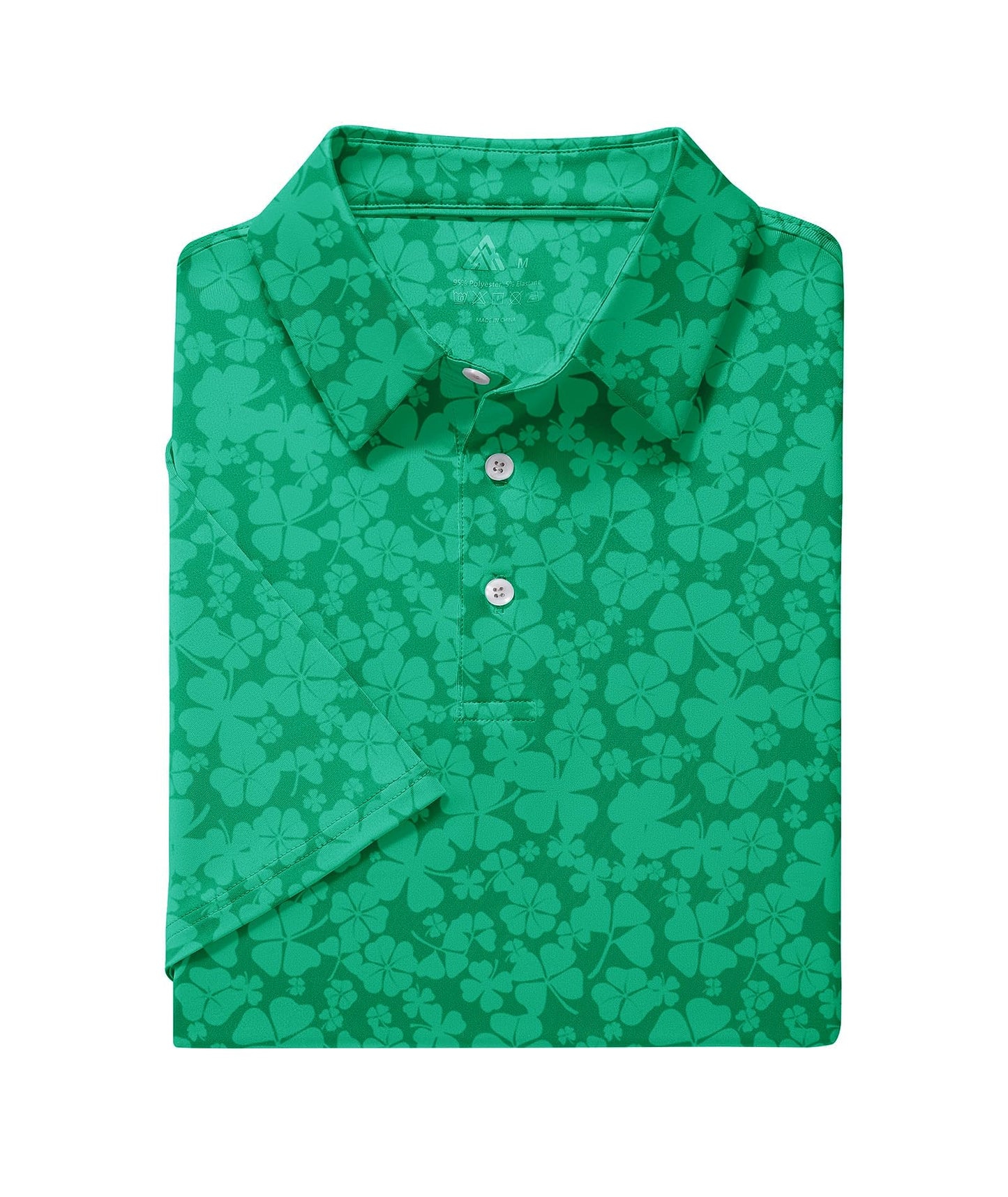 SWISSWELL St Patricks Day Shirt Men Green Patterns Polo Shirts for Men Short Sleeve Performance Rugby T Shirts Spring XL
