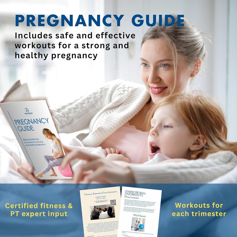 Pregnancy Ball for Pilates & Yoga - Prenatal & Postnatal Exercise Guide Included | Ideal for Labor Support