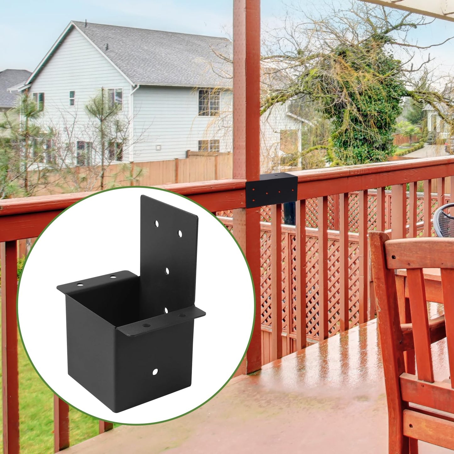 6 Pcs Pergola Brackets，4“x 4"( Actual 3.6 "x 3.6") Post Top Rafter Brackets, Pergola Kit, Gazebo Brackets Wall Mount Bracket Kit for Wood Posts Pergola Post Connector or Deck Railing