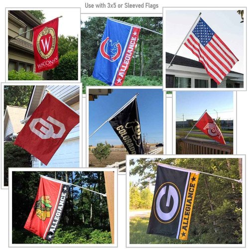 College Flags & Banners Co. Ohio State Buckeyes Script Ohio and Pole Bracket Mount Bundle - 3x5 Flag