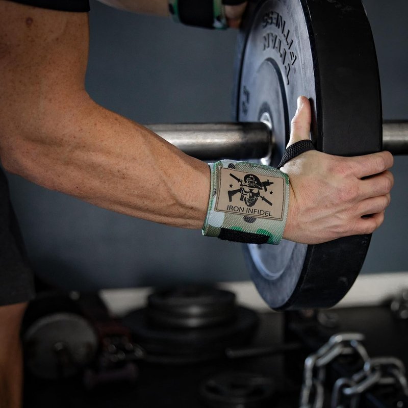 Iron Infidel Wrist Wraps - 18" Heavy Duty Support for Weightlifting | Ideal for CrossFit, Powerlifting, Gym Workouts