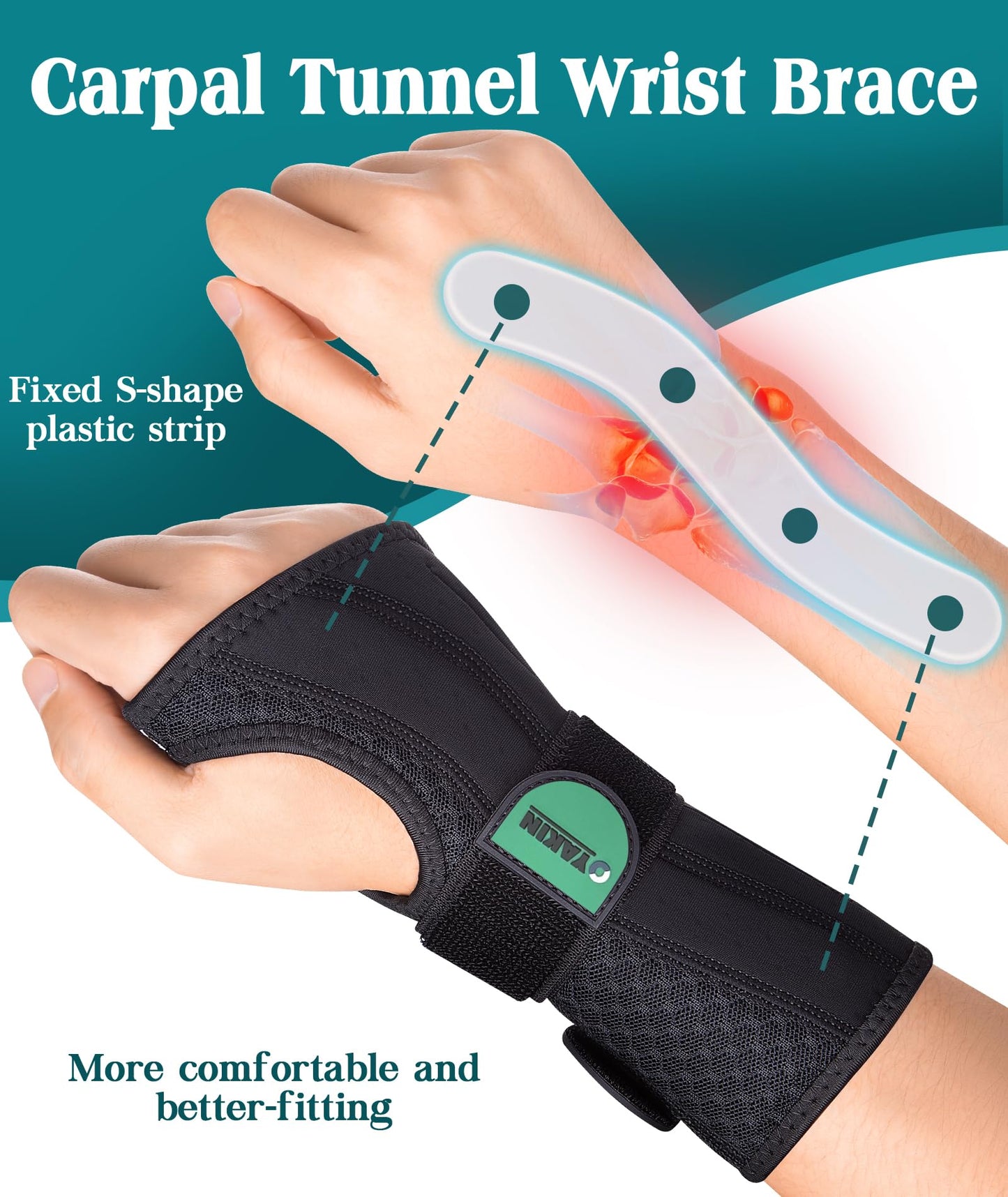 Oyakin Carpal Tunnel Wrist Brace Night Support,Wrist Splint Right Left Hand