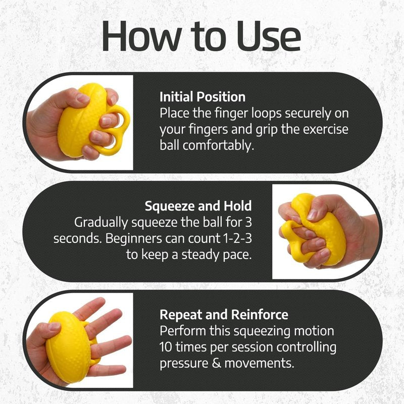 Hand Strengthener Devices - 3 Pack Ball Exercisers for Therapy & Arthritis | Lightweight Finger & Wrist Training Equipment