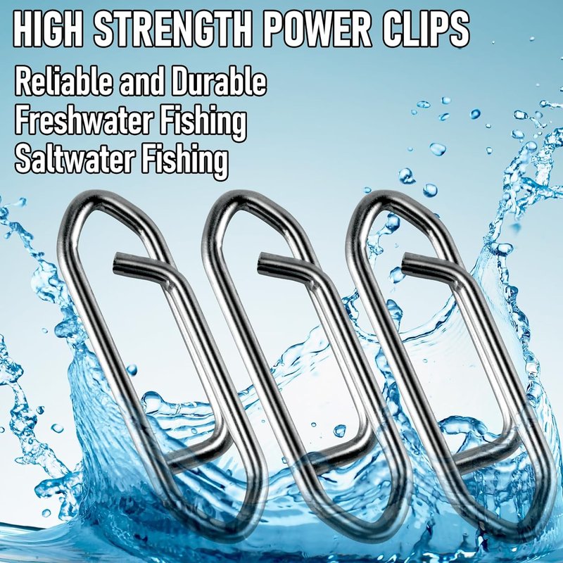 Fishing Power Speed Clips - 50-Pack 25LB | Durable Fishing Accessories with 30-Pack Swivels 33LB