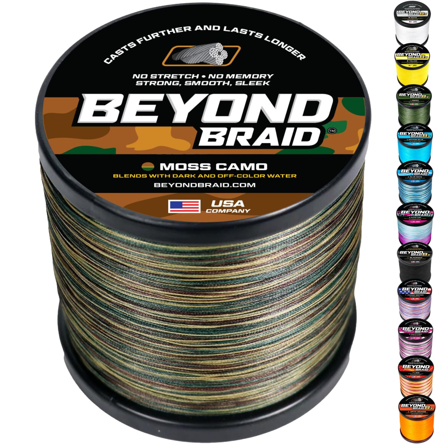 Beyond Braid Moss Camo Braided Fishing Line - 60LB