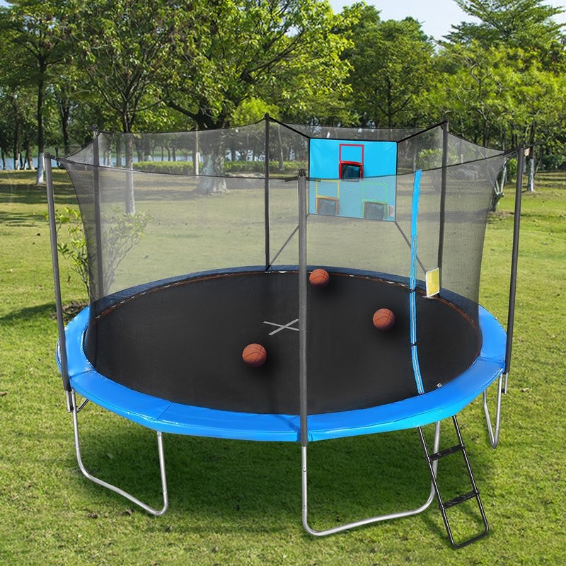 Trampoline Basketball Hoop Set - 3 Hoops & 3 Balls | Lightweight, Easy Install, Universal Fit