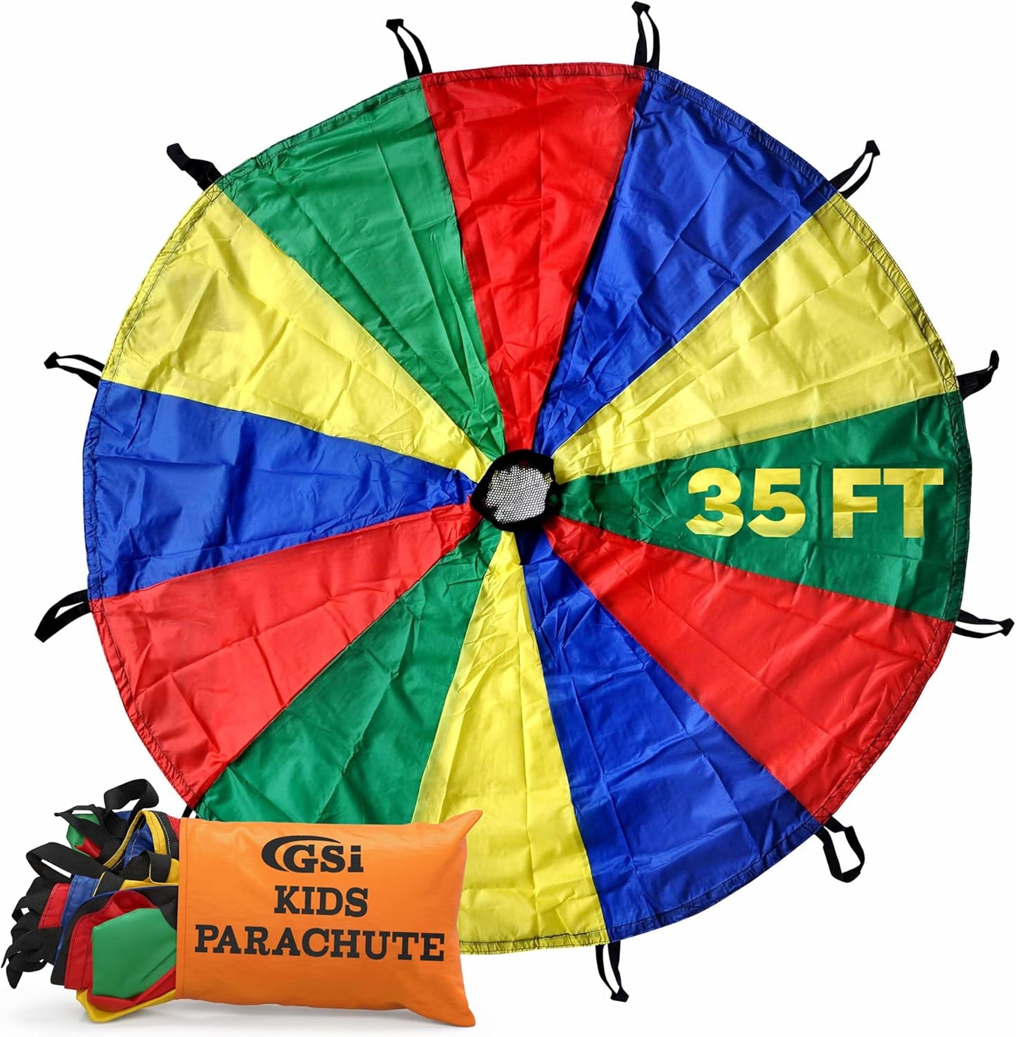Kids Rainbow Parachute Toy - 35 Feet Play Tent for Gymnastics & Outdoor Activities