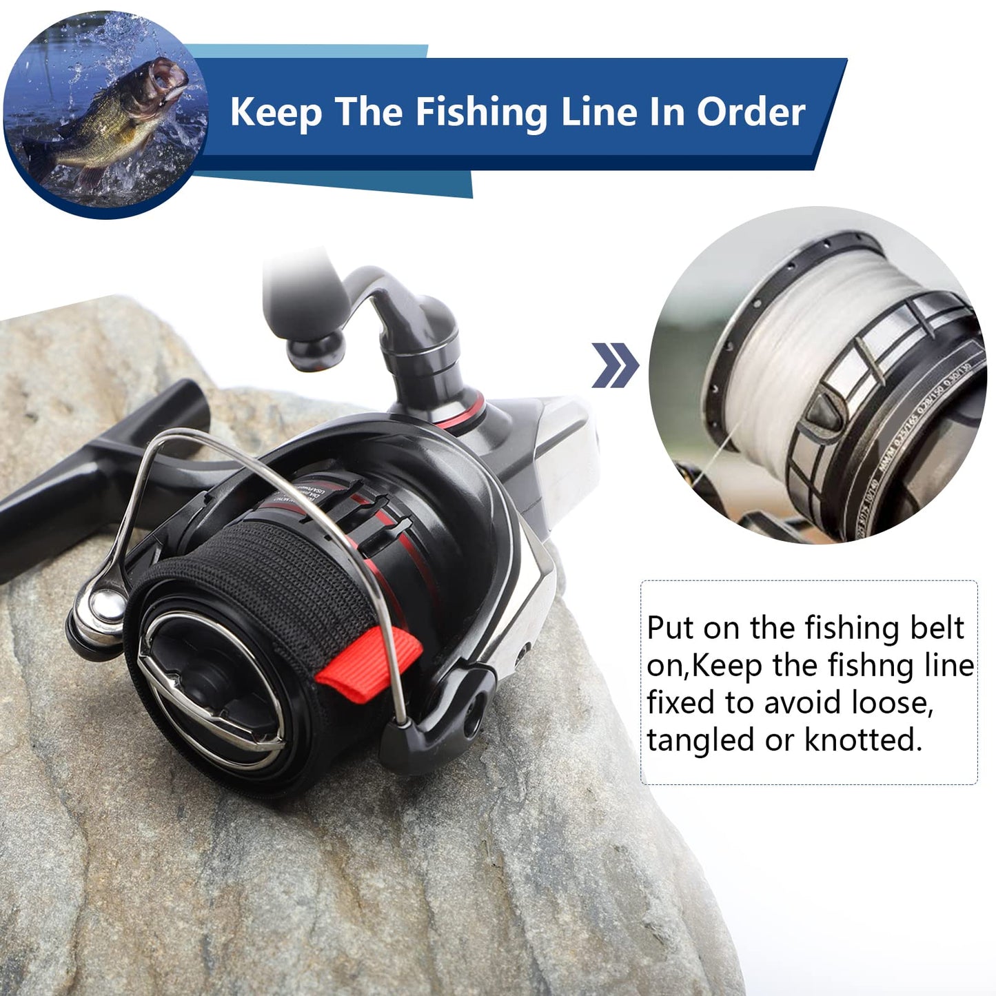 Dovesun Fishing Spool Belt Fishing Reel Protection Spinning Reels Fishing Reel Accessories 4pcs Medium