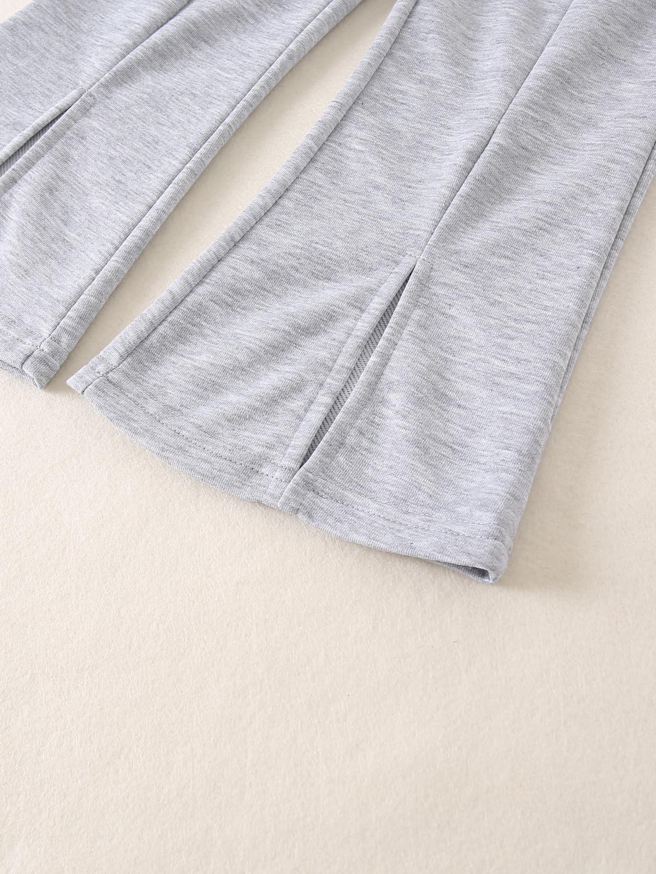 Fdqin Girls 3 Pcs Wide Leg Sweatpants Casual Elastic Waist Straight Leg Jogger Pants with Pockets Multicolor 7-8Years