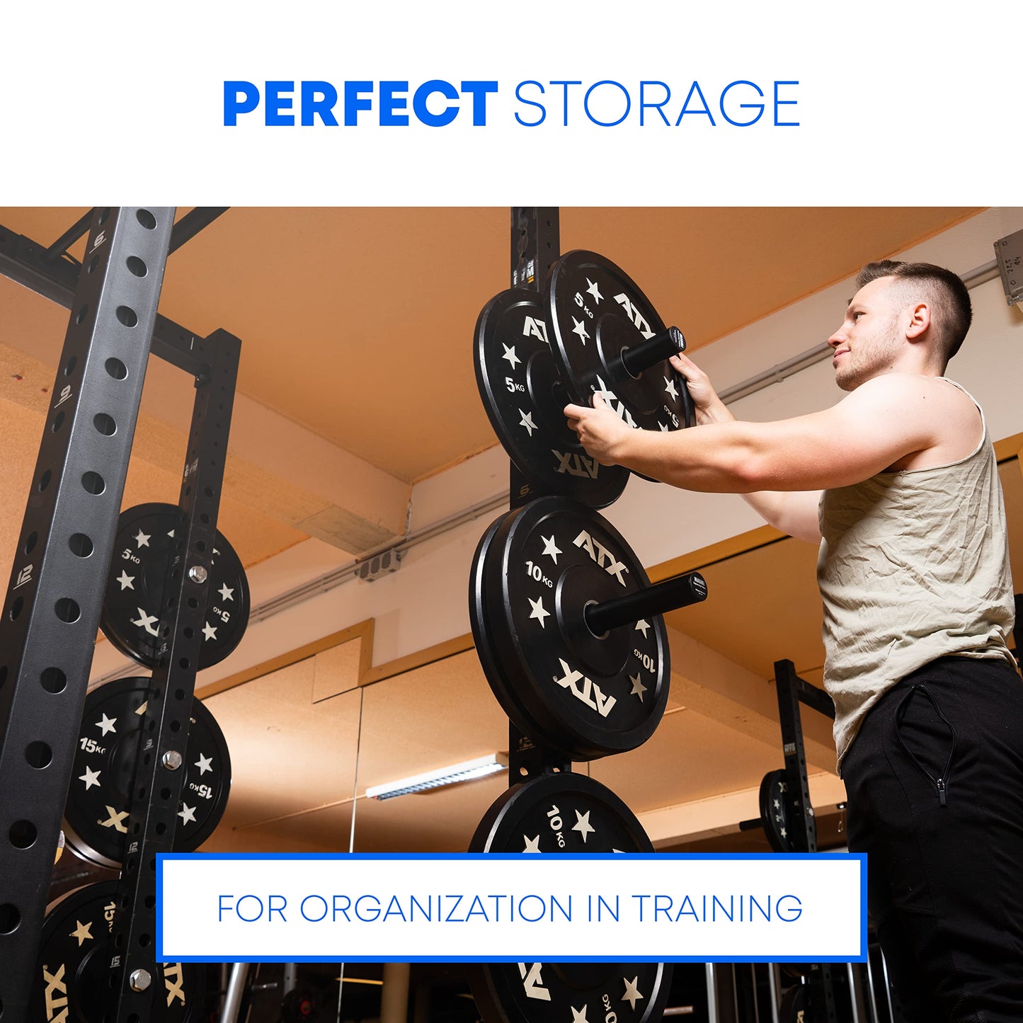 Weight Plate Holder Power Rack Attachment Barbell Safety Bars 2 Inch Olympic Plate Storage Power Squat Rack Holder Hooks Barbell Stand Holder Bar Weight Plates for 2x2 3x3 2x3 Power Cage Accessories