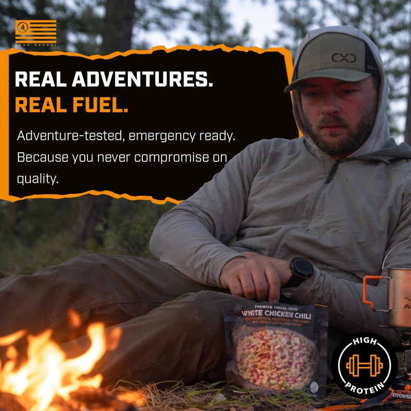 Peak Refuel White Chicken Chili | 41g Protein | 760 Calories | 100% Real Meat | Premium Freeze Dried | Amazing Taste & Quality | Backpacking & Camping & Prepper Food | 2 Servings