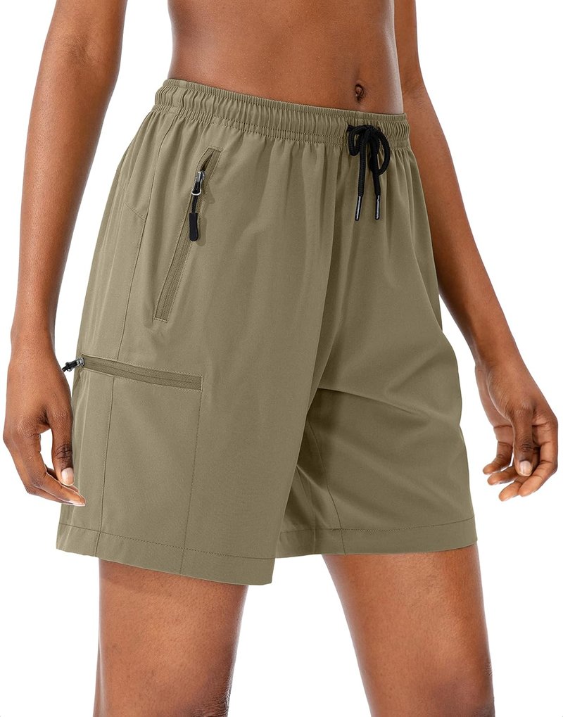 Women's Hiking Cargo Shorts - Quick Dry Lightweight Athletic Shorts with Zipper Pockets | 5''/7''/9'' Sizes