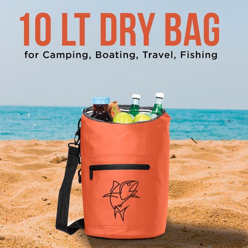 Floating Dry Bags Waterproof Pack of 2 - Lightweight Dry Sack Backpack 15L Blue, 10L Orange Waterproof Bag - Easy Carry Waterproof Bags for Camping, Boating, kayaking, Fishing