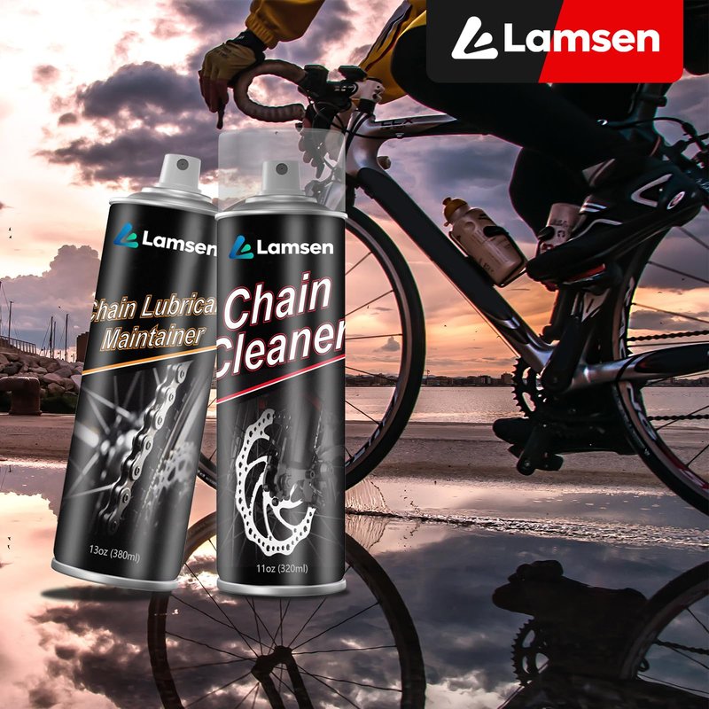 Lamsen Chain Cleaner Kit, Professional Bike Chain Cleaner Set, Motorcycle Cleaning Kit with Chain Cleaner & Chain Lube Including Brushes and Gloves for Cleaning and Maintain All Bicycles (1 Pack)