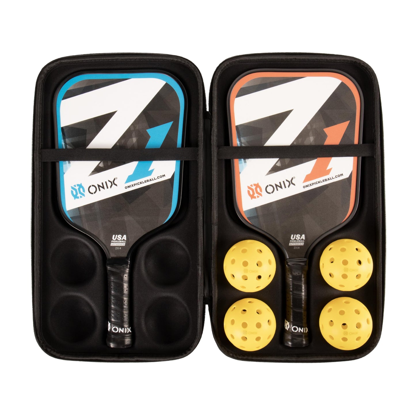 Onix Z1 Pickleball Starter Kit - Includes Two Z1 Composite Pickleball Paddles with Four Onix Fuse Balls in an Easy to Carry Case