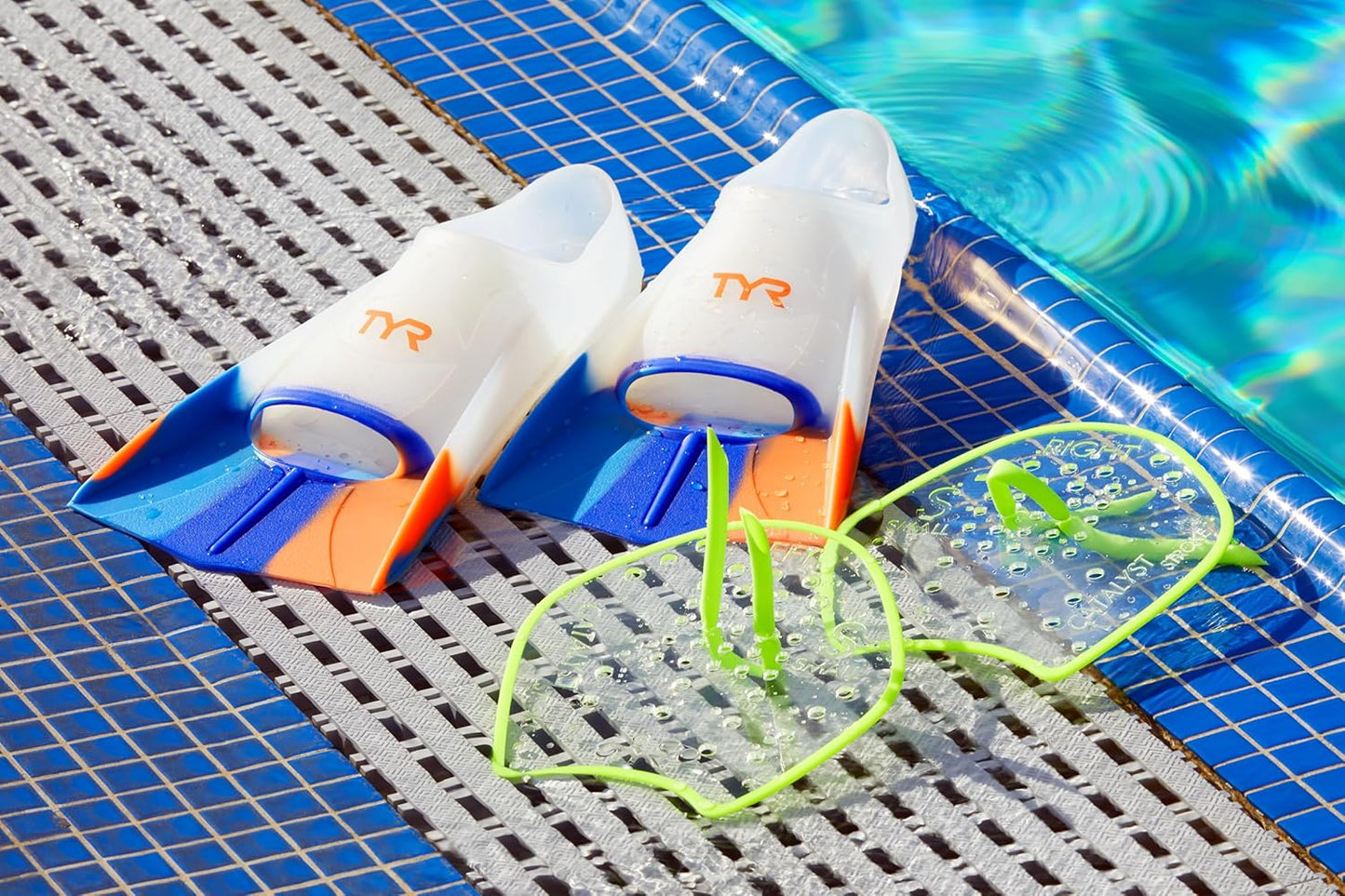 TYR Catalyst Stroke Swim Paddles - Durable Training Hand Fins for Strength & Technique | Adult Size