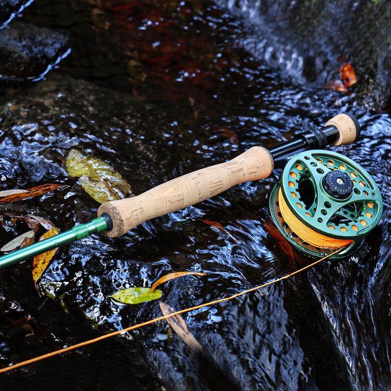Sougayilang Fly Fishing Combo - 4 Piece Fly Rod & CNC Machined Reel | Complete Starter Package with Rod Bag