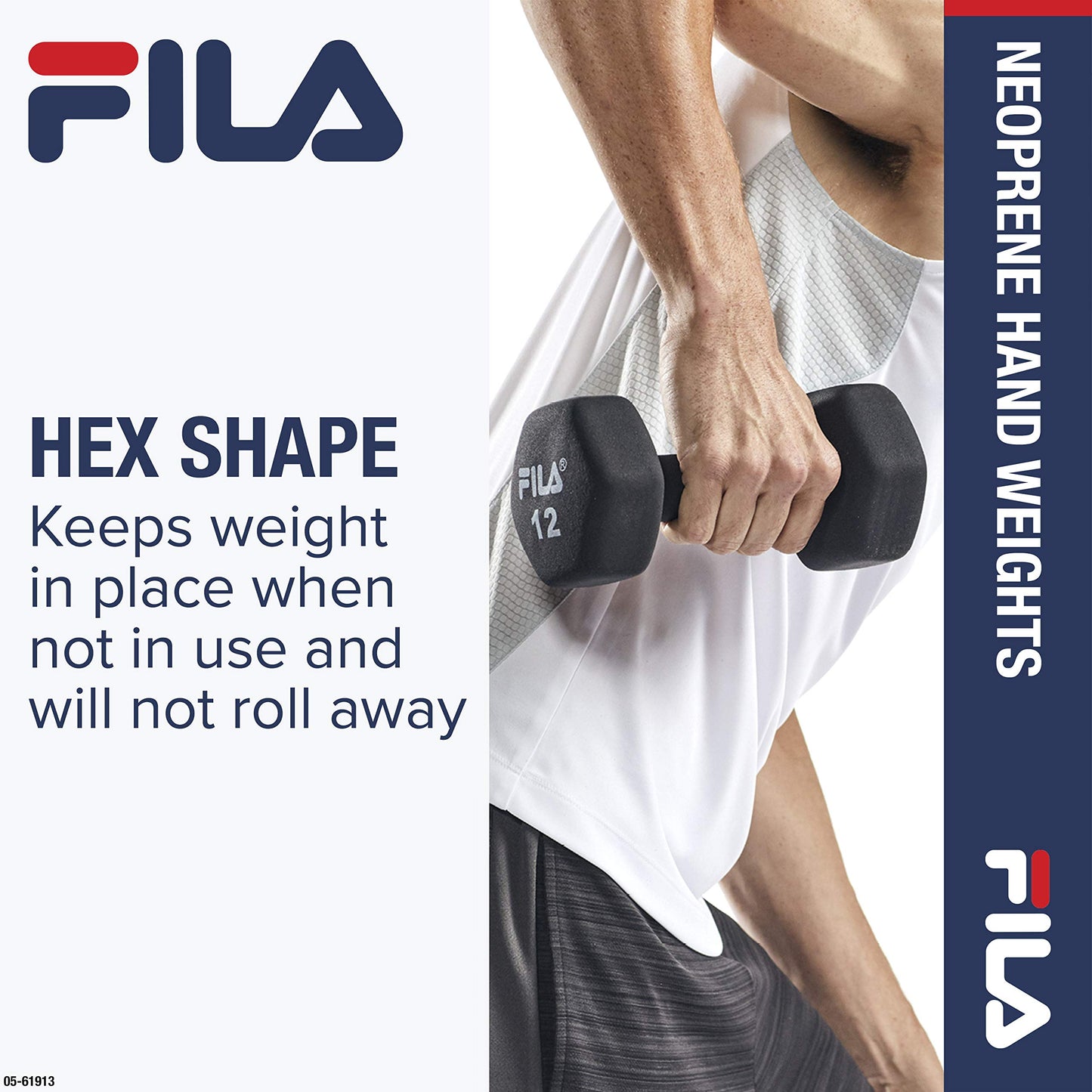 FILA Accessories Hand Weights for Women & Men - 8 lb Dumbbell Neoprene Covered for Workout, Exercise & Fitness (Sold as Single 8 Pound Dumbbell)