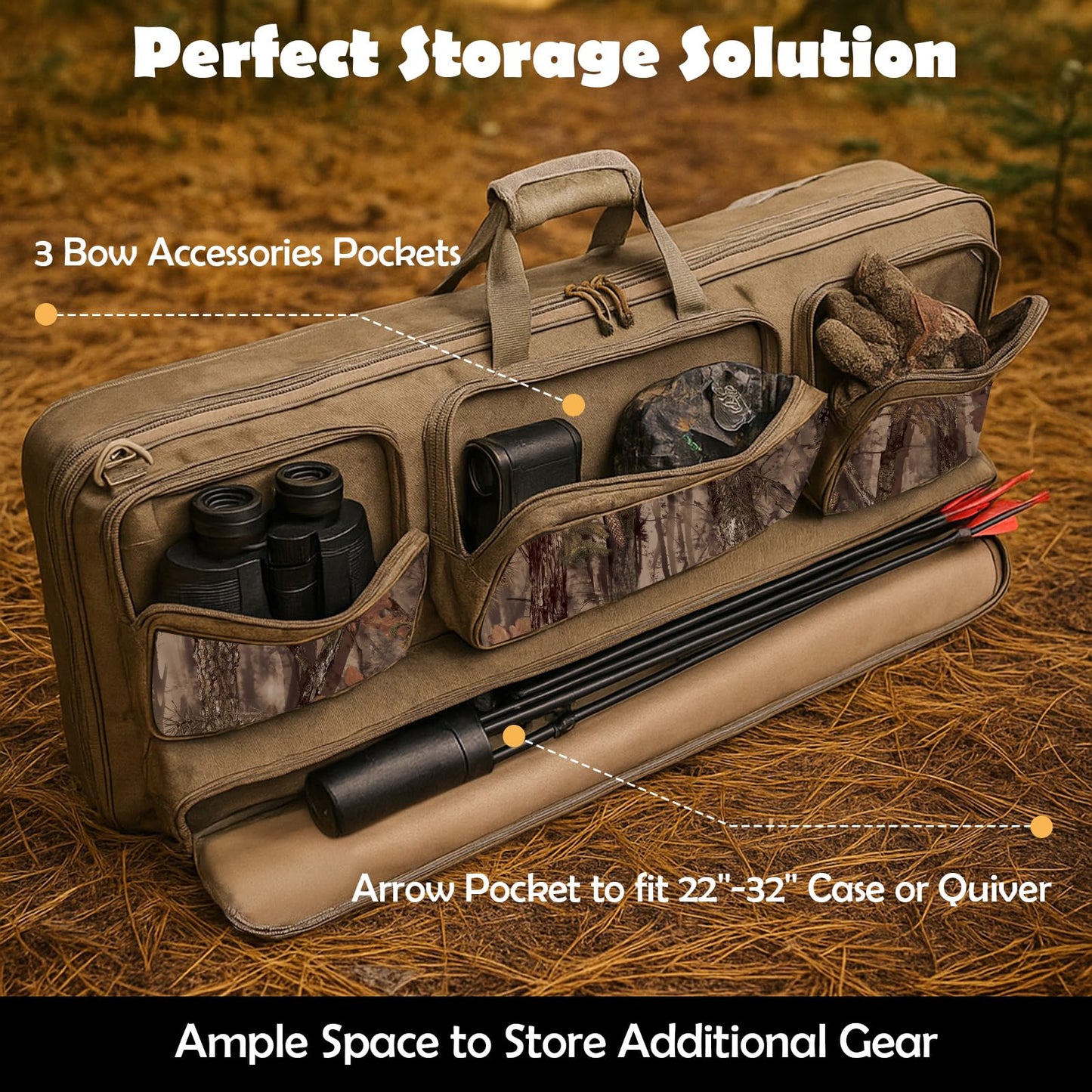 NEW VIEW Bow Case - Protects Your Compound Bow - Features Large Compartment, Soft Padding, Comfortable Carrying Options & Multiple Accessory Pockets - Lightweight Durable Archery Bow Bag